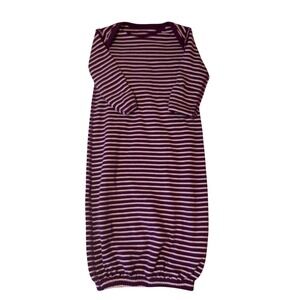 Moon‎ and Back by Hanna Andersson Baby Gown 0–3M Purple Stripe Organic Cotton